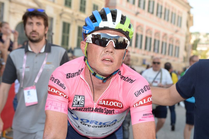 Simon Gerrans (Orica-GreenEdge) after his sole day in the pink jersey