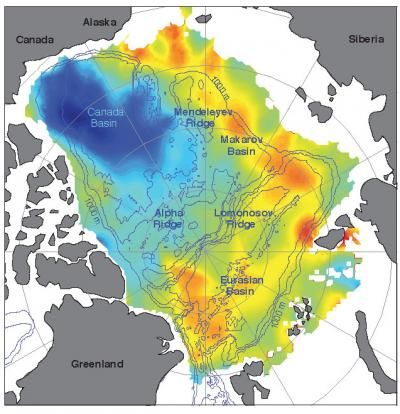 Arctic Ocean freshwater, saltwater content