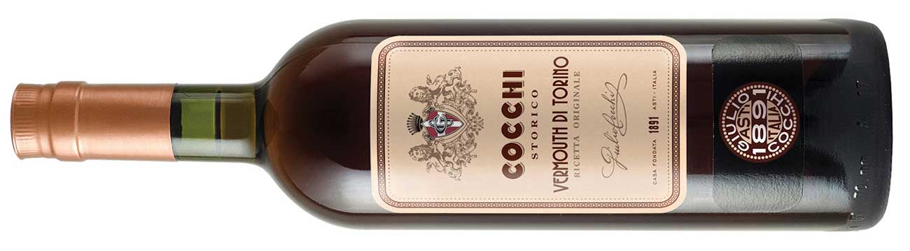A bottle of Cocchi vermouth