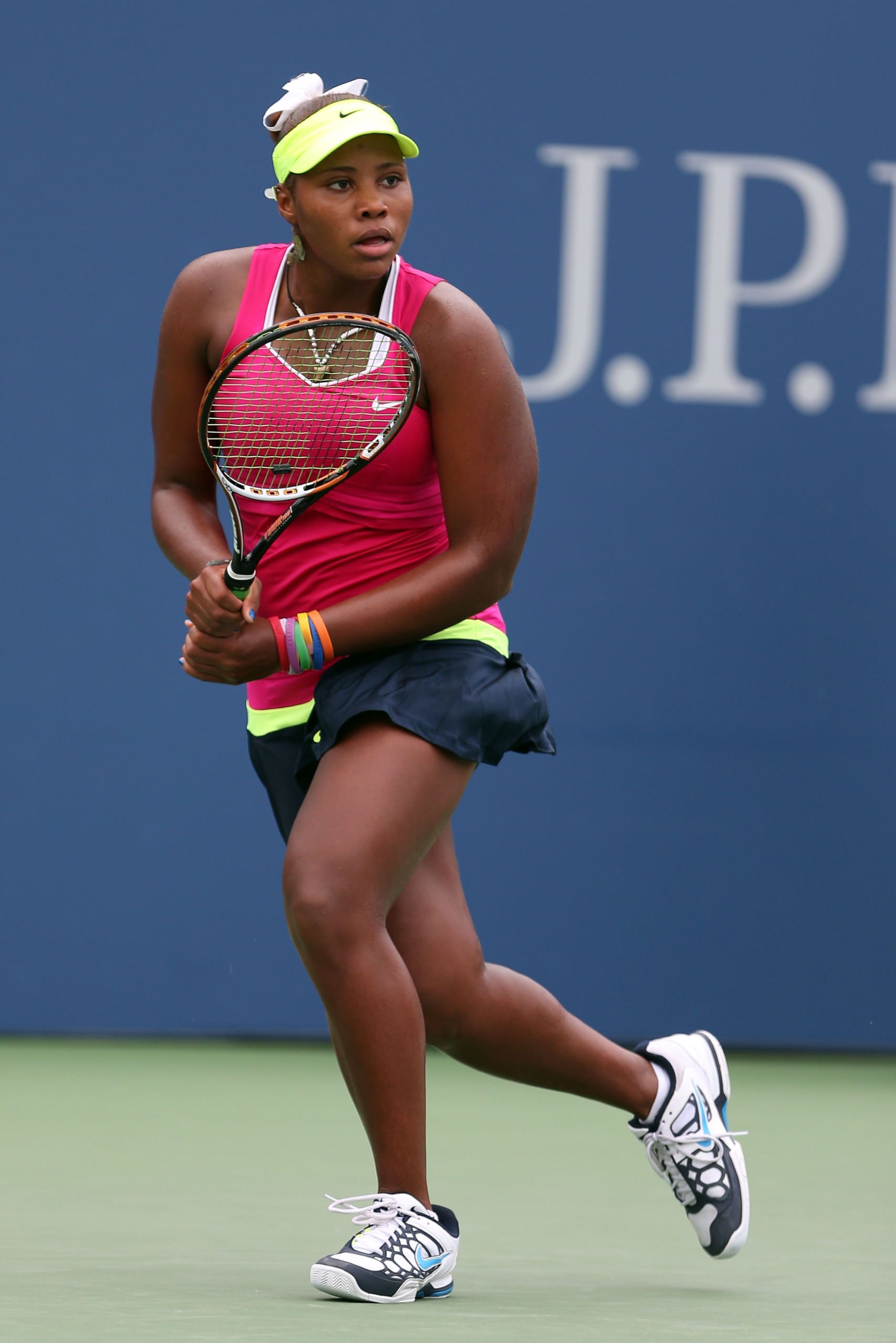 Taylor Townsend playing tennis at the 2012 US Open
