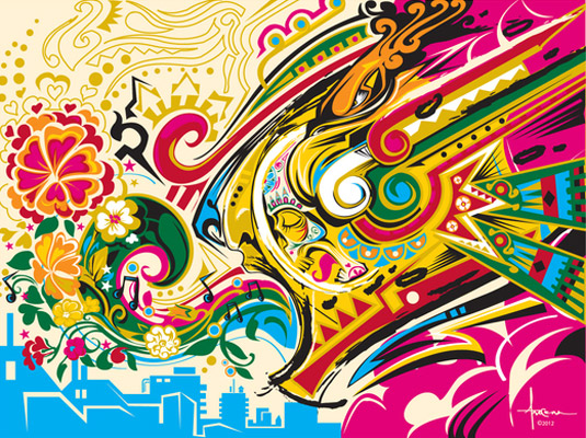 Arocena created this illustration as 'a vector celebration of being a proud Mexican-Cuban-Amercian'