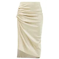 Button-ruched Lurex midi skirt, £173, Paco Rabanne