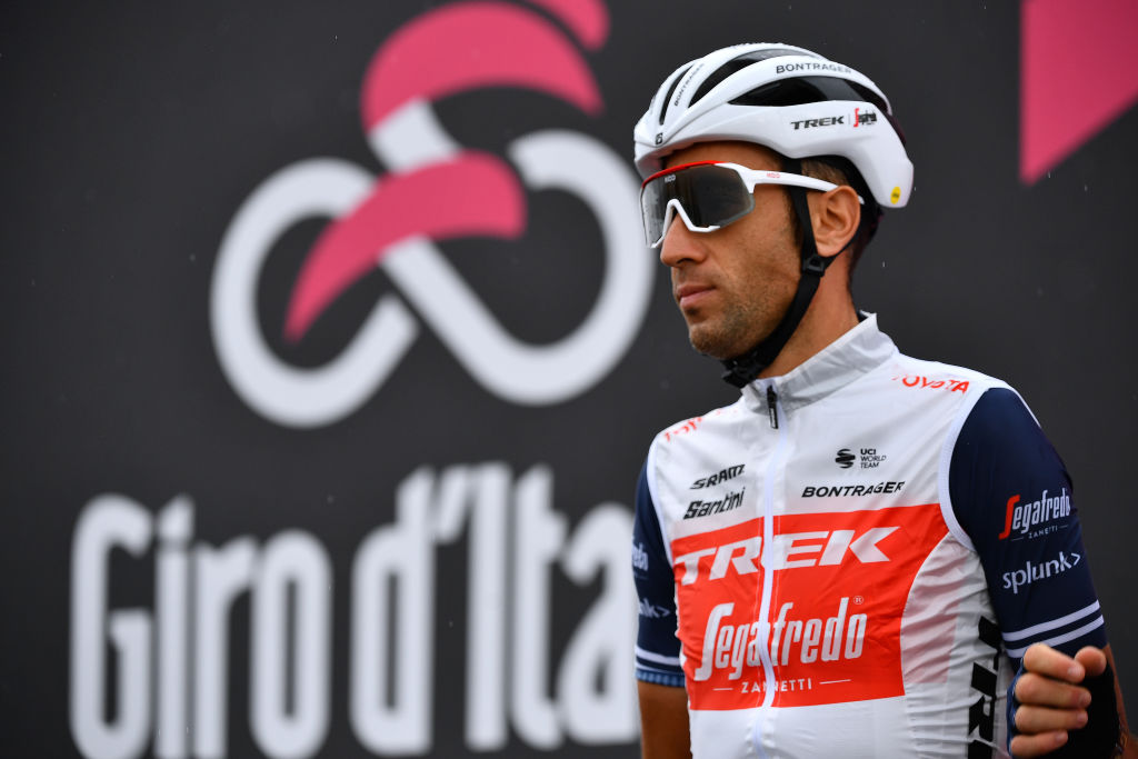 ROCCARASO ITALY OCTOBER 11 Start Vincenzo Nibali of Italy and Team Trek Segafredo during the 103rd Giro dItalia 2020 Stage 9 a 207km stage from San Salvo to Roccaraso Aremogna 1658m girodiitalia Giro on October 11 2020 in Roccaraso Italy Photo by Stuart FranklinGetty Images