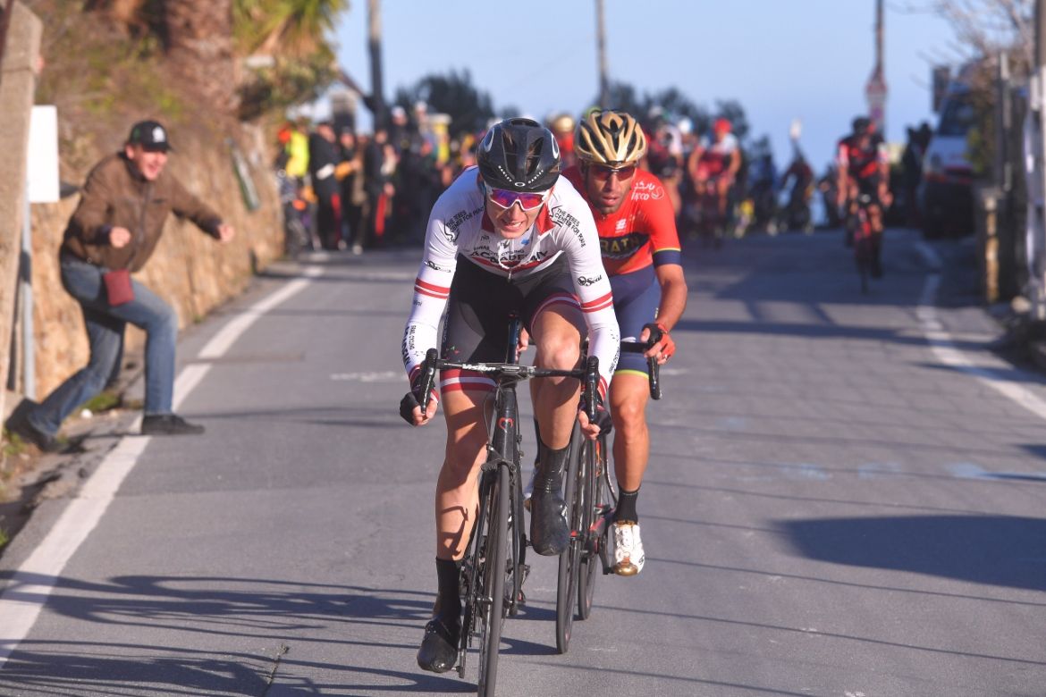 Krists Neilands (Israel Cycling Academy) attacks on the Poggio