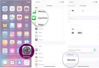 Open Settings, tap FaceTime, tap Blocked
