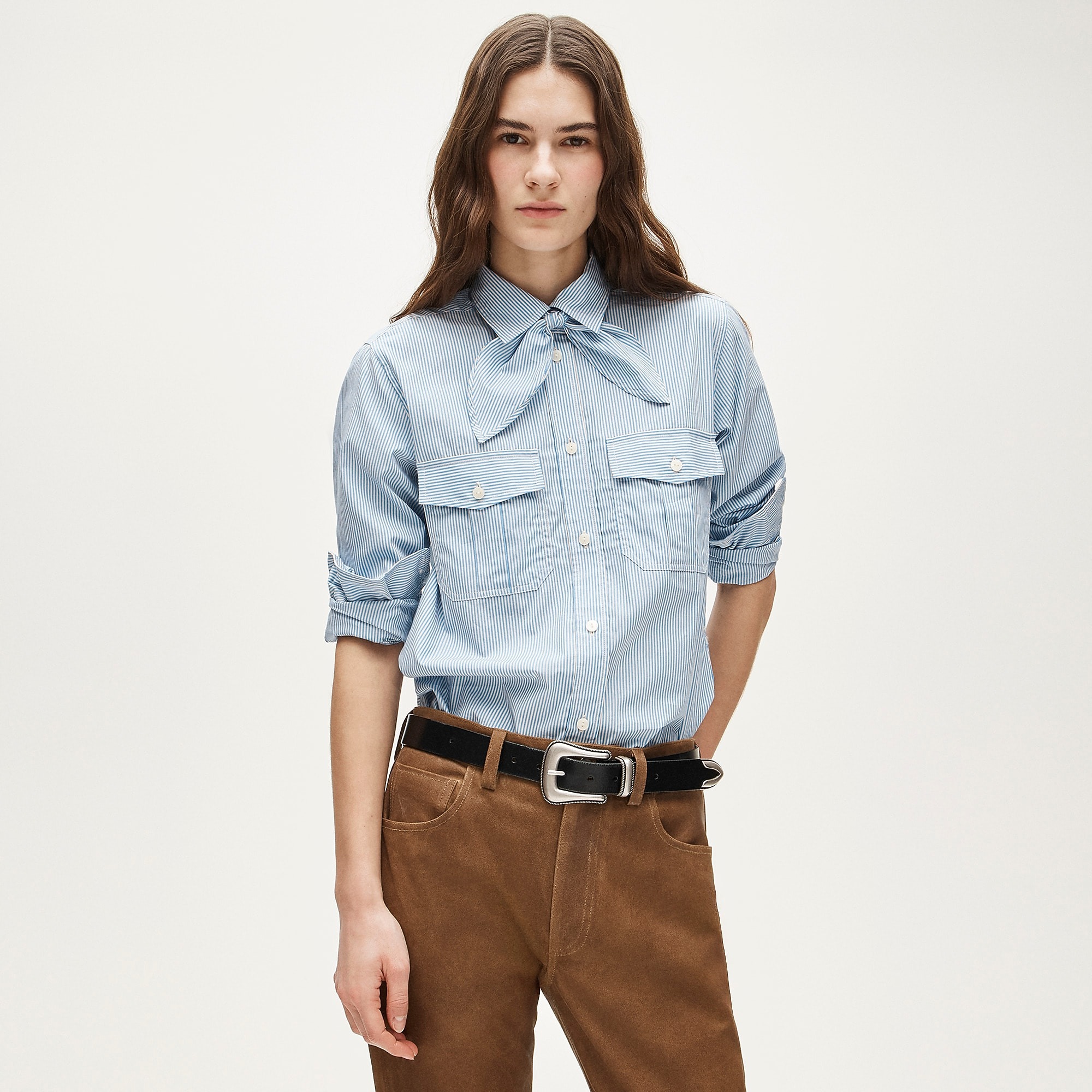 J.Crew, Jules Classic-Fit Tie-Neck Shirt