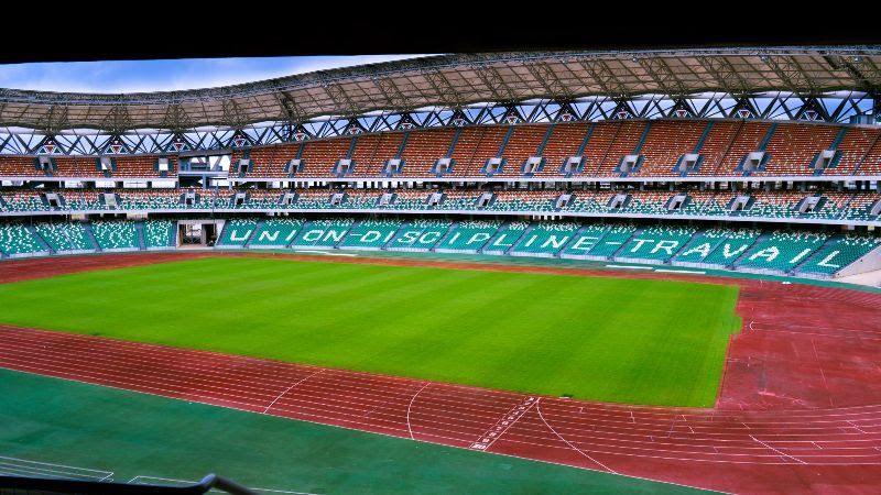 An empty Olympic Stadium of Ebimpe. 