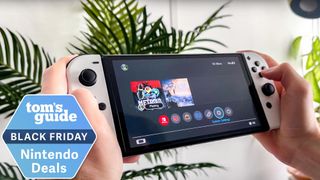 nintendo switch oled with black friday deal tag