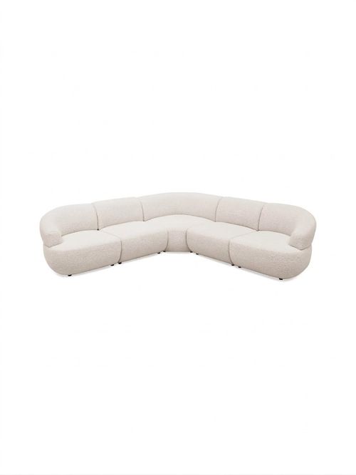 Aura Corner Modular Sofa in Leura Natural White