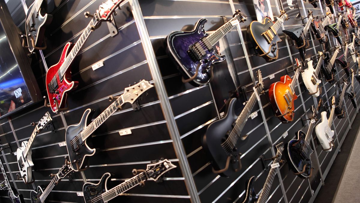 The E-II stand: click through to see the new guitars