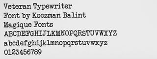 Free typewriter fonts: Veteran Typewriter