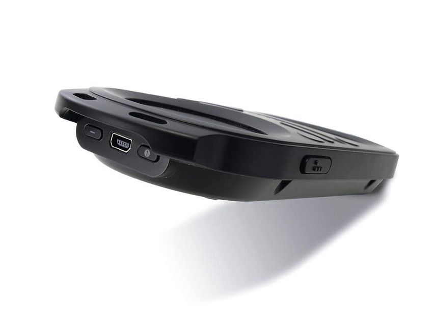 The device connects to your computer over USB.