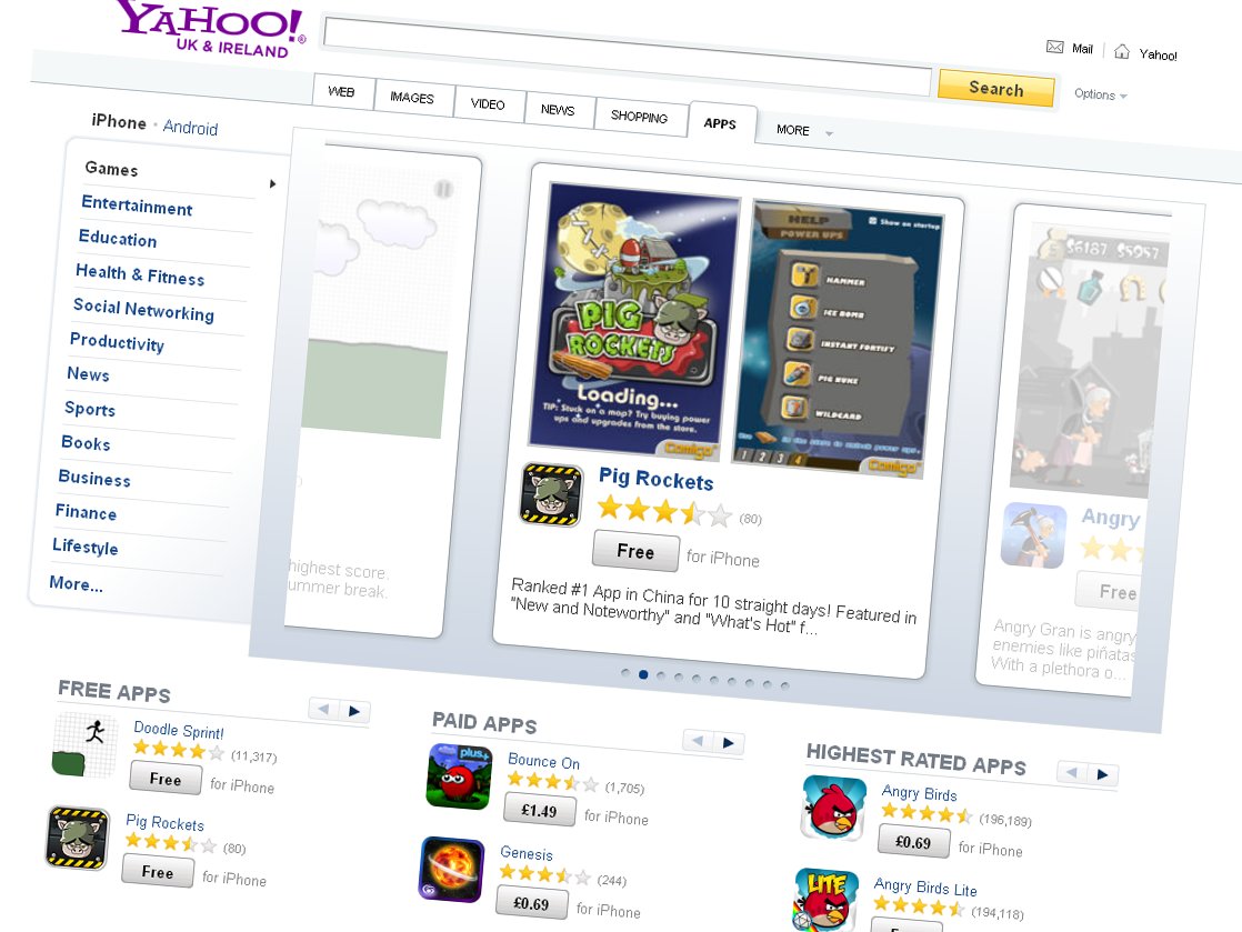 Yahoo app search engine launches in UK