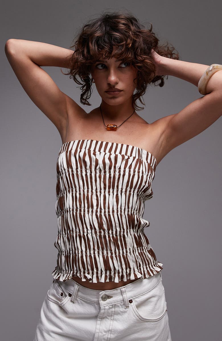 Shirred Strapless Top