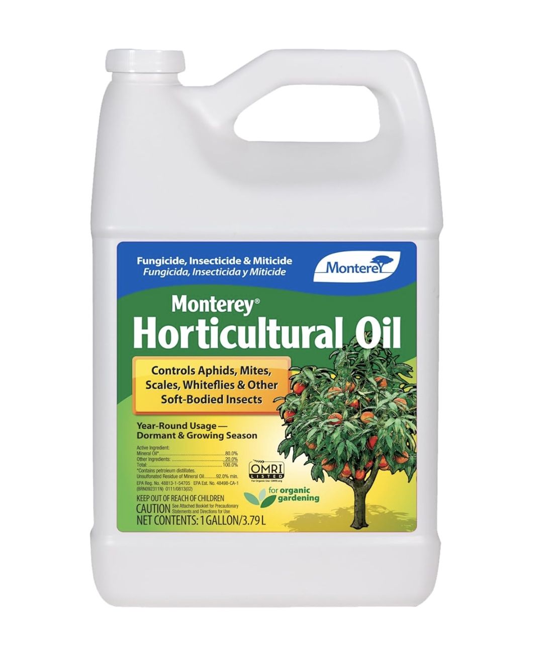 bottle of Monterey Horticultural Oil for pest control