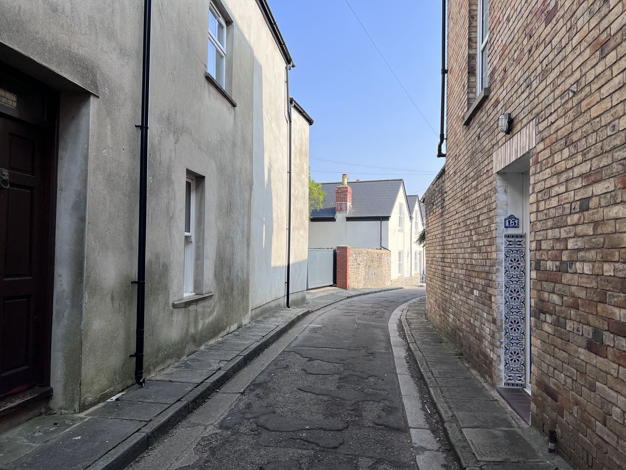 A street between buildings