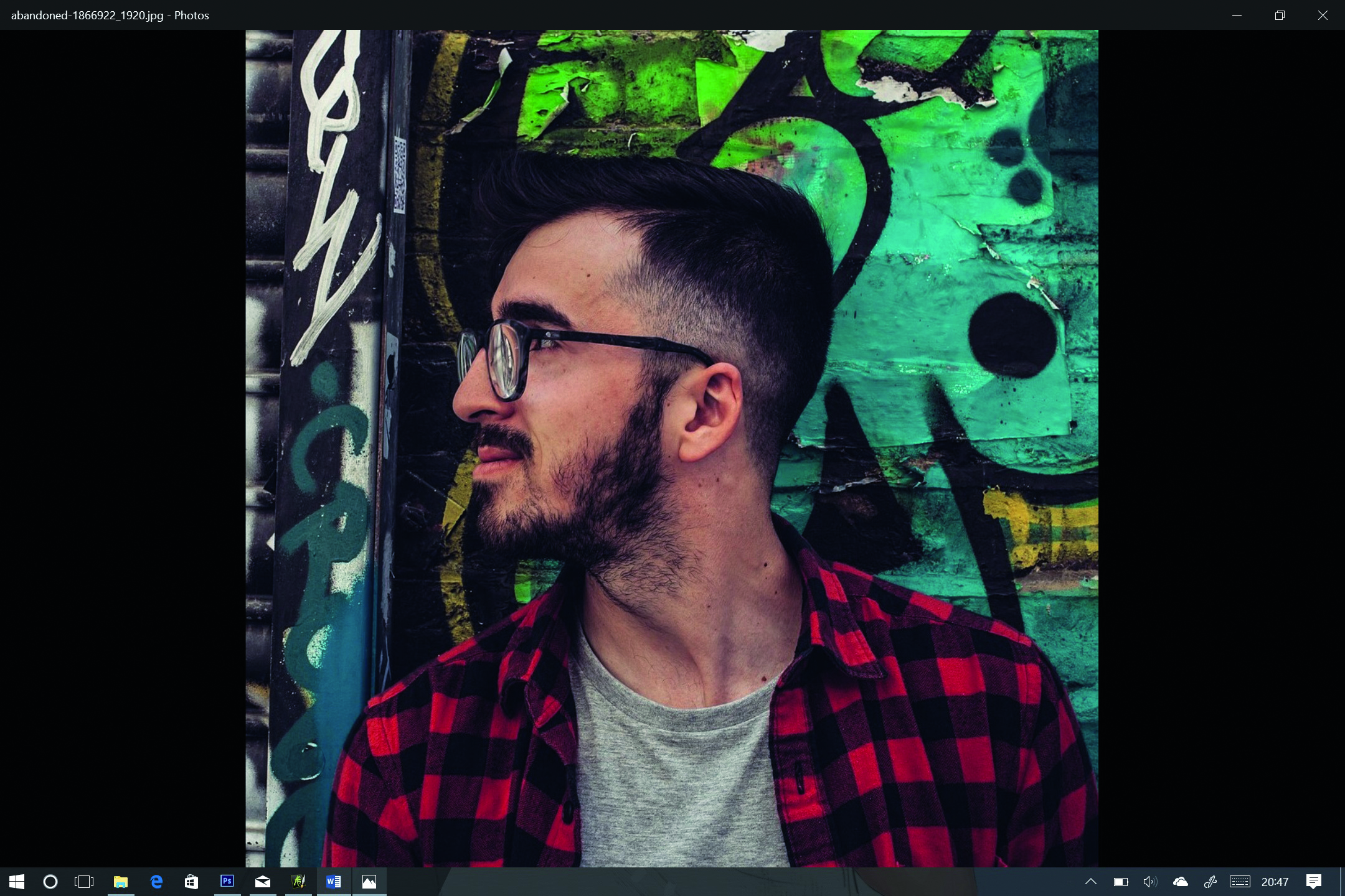 portrait on screen