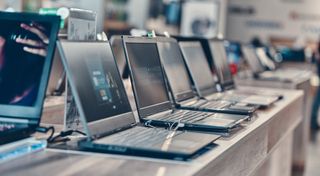 Laptops on a shop display