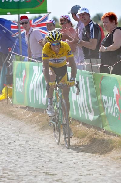 Sylvain Chavanel (Quick Step) waved goodbye to the yellow jersey after a pair of flat tires.