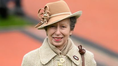 Princess Anne attends Style Wednesday, day two of the Cheltenham Festival at Cheltenham Racecourse on March 13, 2024 
