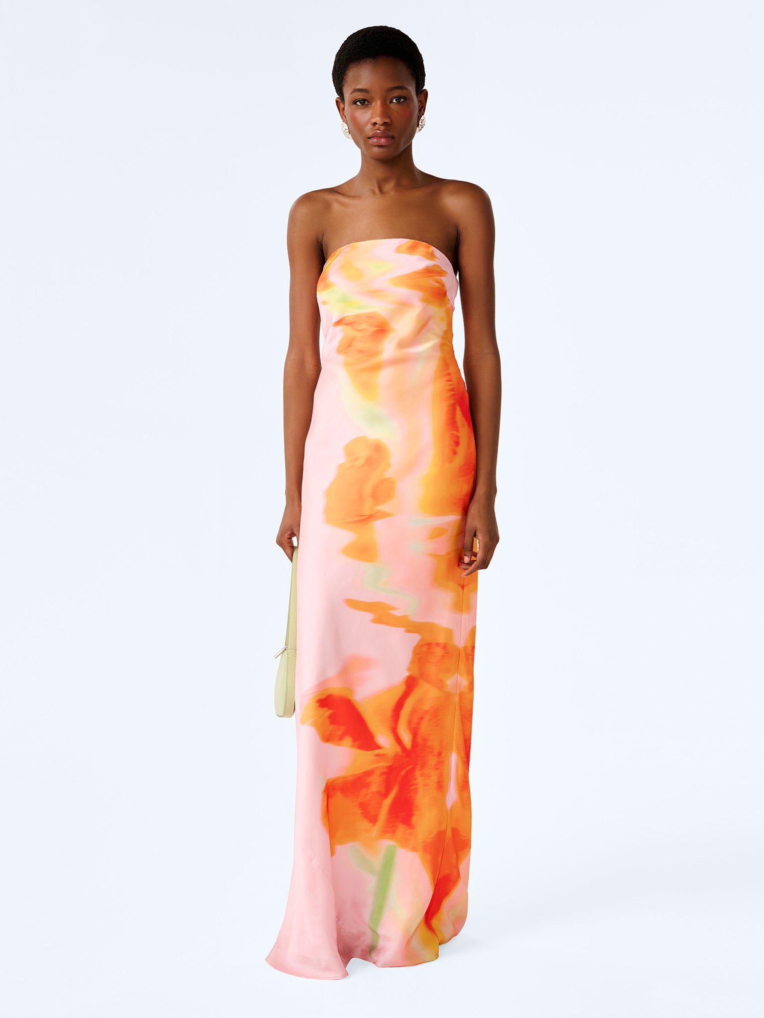 Amdra Dress in Pink Glitched Floral Placement - 4