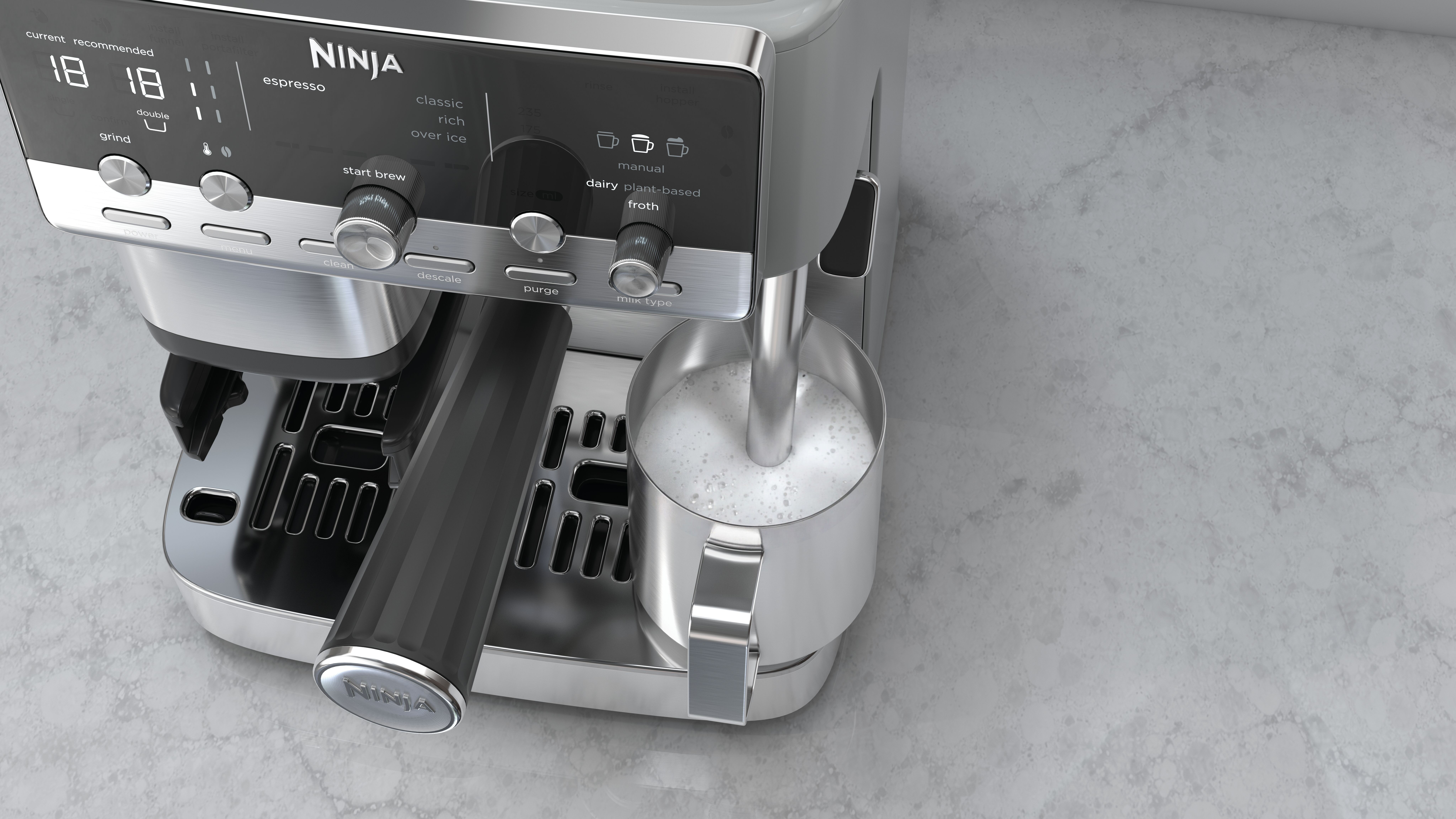 Ninja Luxe Caf&eacute; Mini Plus Espresso Machine on kitchen counter
