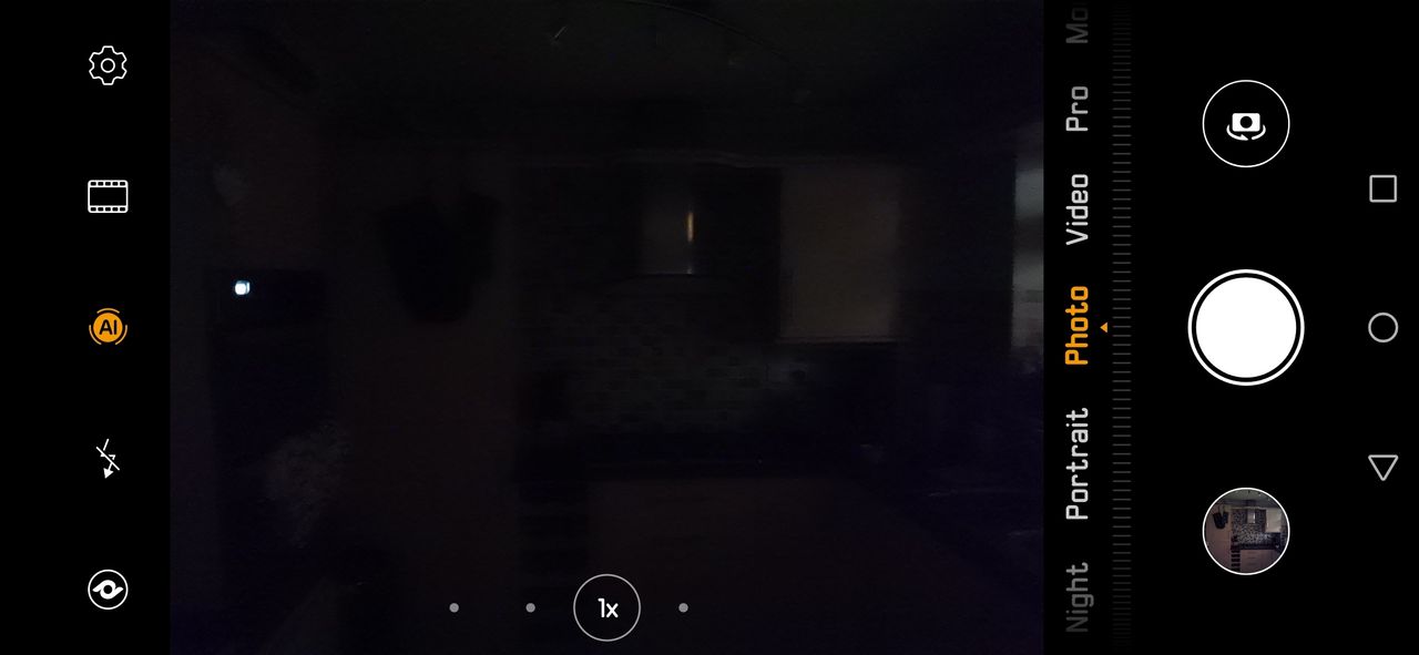 What we could see on the screen before taking a low-light snap (Image Credit: TechRadar)