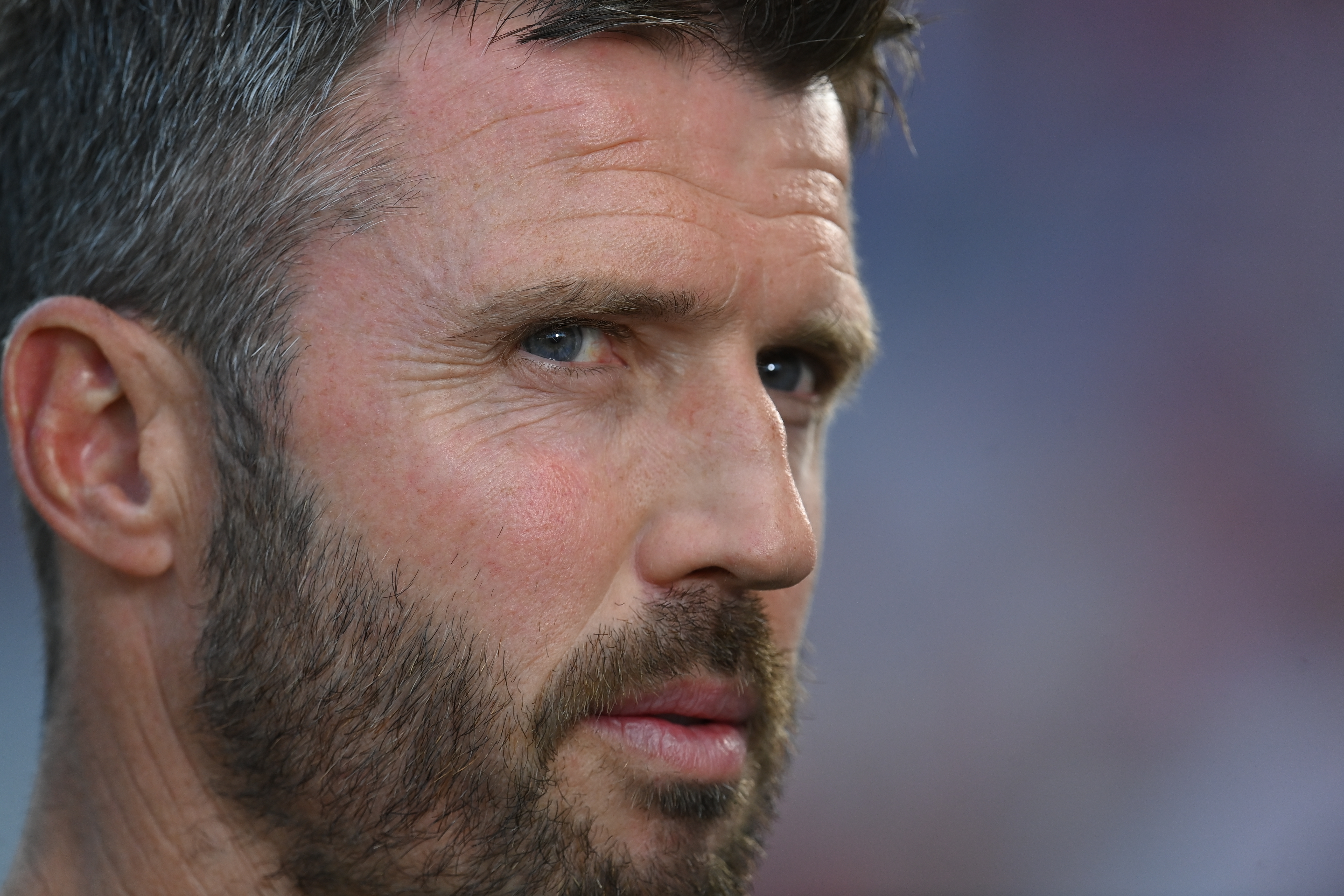 DUBLIN, IRELAND - AUGUST 12: Manchester United manager Michael Carrick is pictured during the pre-season friendly match between Leeds United and Manchester United at Croke Park on August 12, 2026 in Dublin, Ireland. (Photo by Charles McQuillan/Getty Images)
