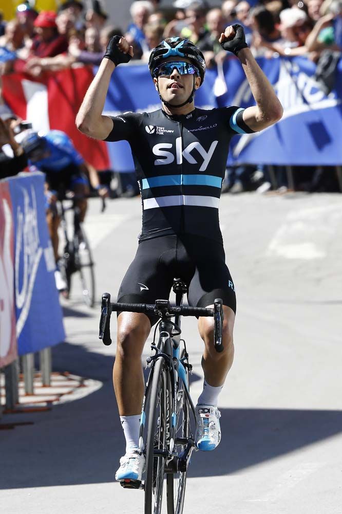 Mikel Landa (Team Sky) wins stage 2 after a strong attack