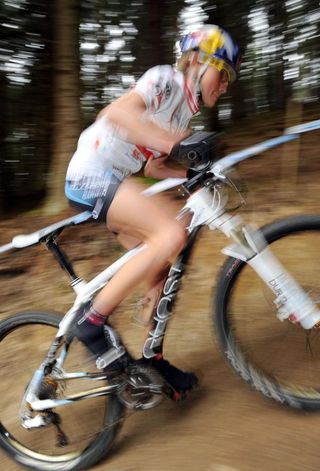 Elisabeth Osl (Central Pro) on her way to winning the KitzAlpBike marathon.