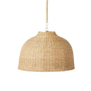 A seagrass woven lamp
