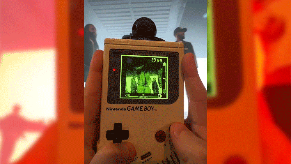 Clip of a rap concert being shot on a GameBoy camera