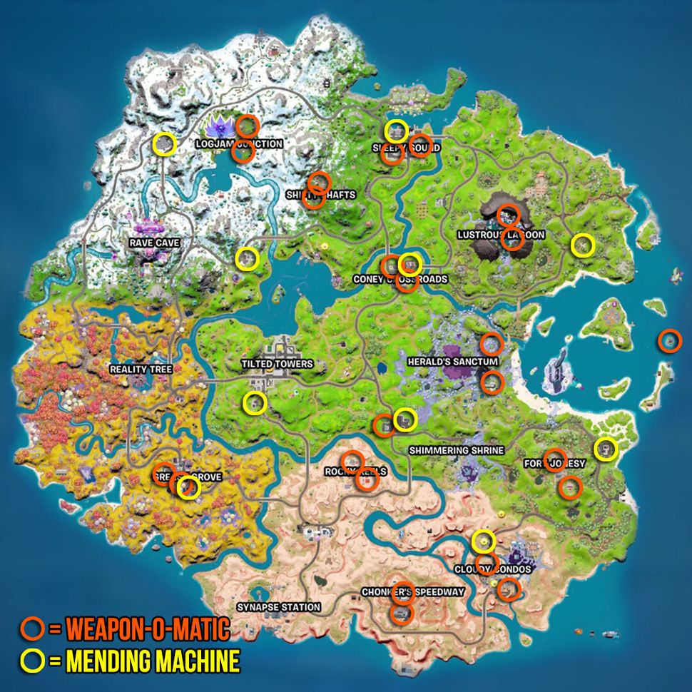 Fortnite Vending Machines locations for weapons and health | GamesRadar+