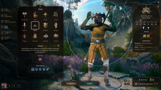 A black dragonborn monk in the character creation menu
