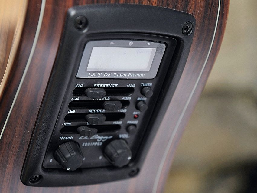 The preamp features an onboard tuner that works both plugged and unplugged.