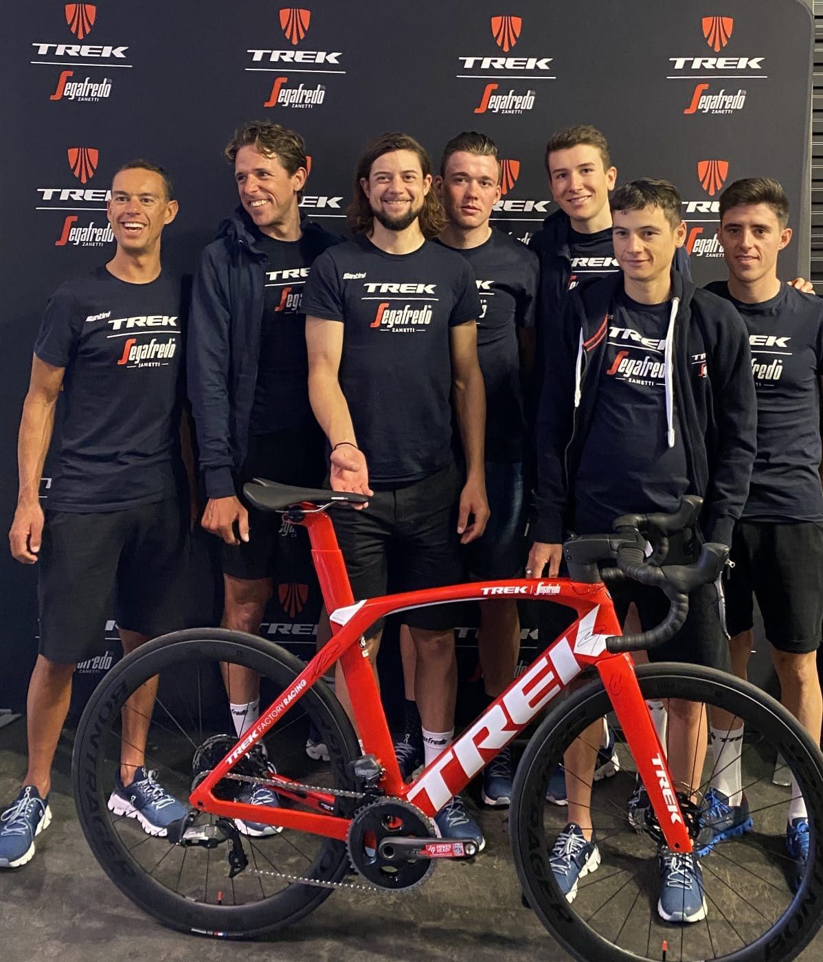 Trek-Segafredo&#039;s team signed a Trek Madone that is being auctioned for bushfire relief