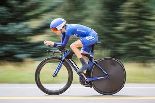 UnitedHealthcare's Katie Hall en route to time trial victory on stage 2 of the 2018 Colorado Classic Women's Race
