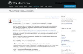 The official WordPress accessibility group is setting objectives and looking for members