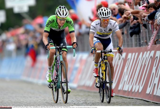 Wilco Kelderman and Rafal Majka cross the line