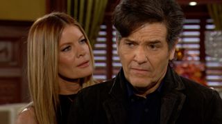 Michelle Stafford and Michael Damian as Phyllis and Danny hugging in The Young and the Restless