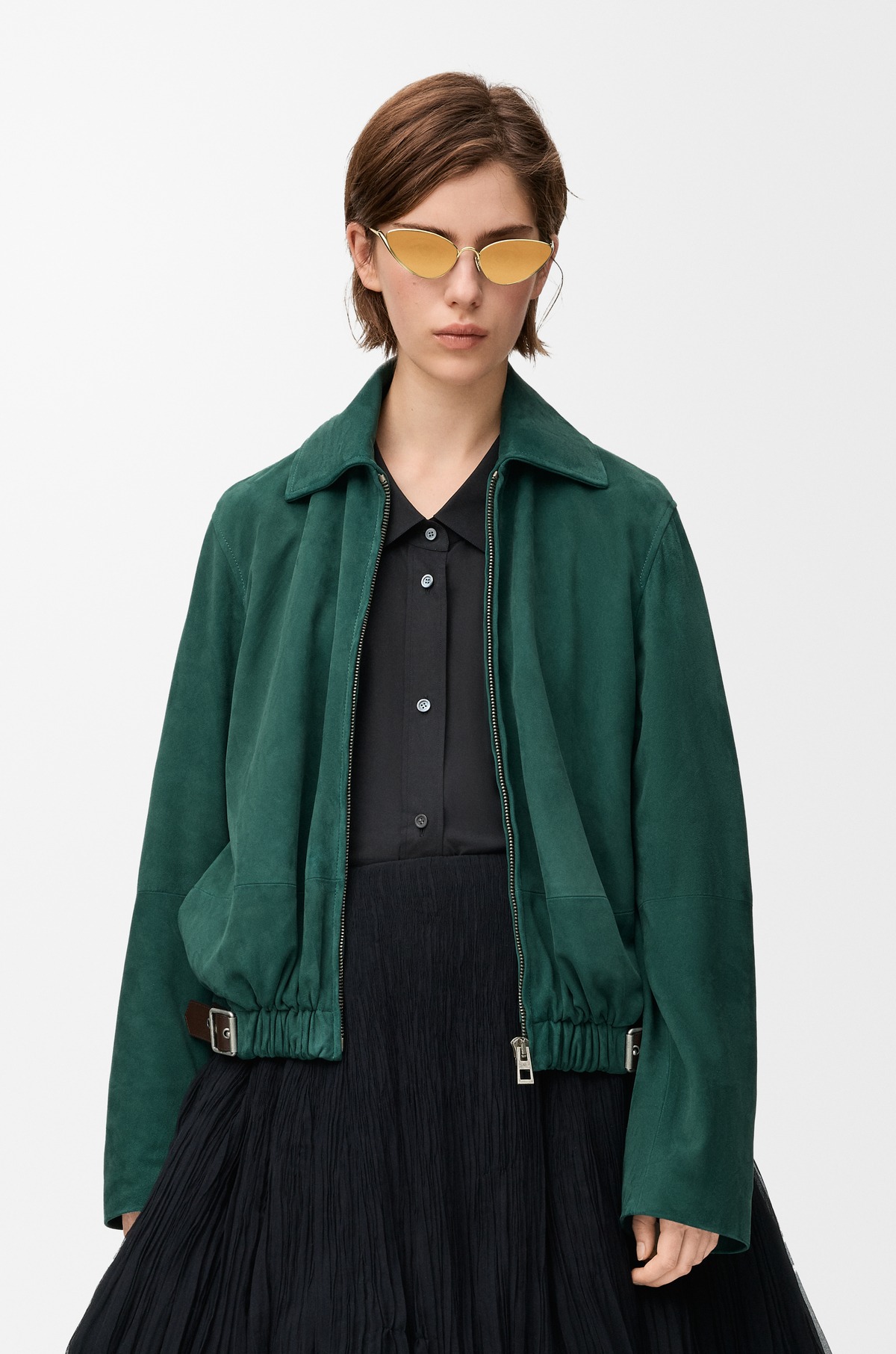 Loewe, Belted Jacket in Suede Goatskin