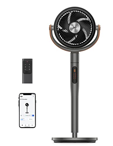 Dreo Smart Pedestal Fan With Remote, Polyfan 513s, 43'' Quiet Standing Fan for Home Bedroom, 120°+105° Smart Oscillating Floor Fans With Wi-Fi/voice Control, Works With Alexa/google
