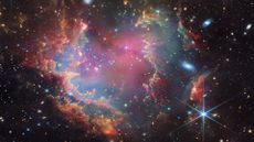 A view of a colorful star cluster