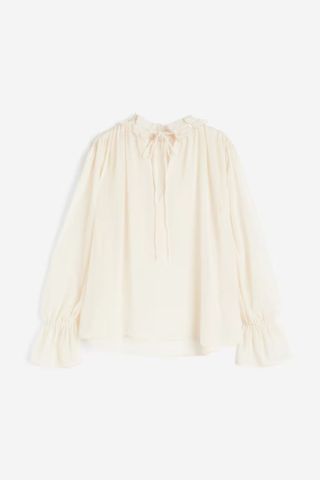 H&M Appliquéd chiffon blouse