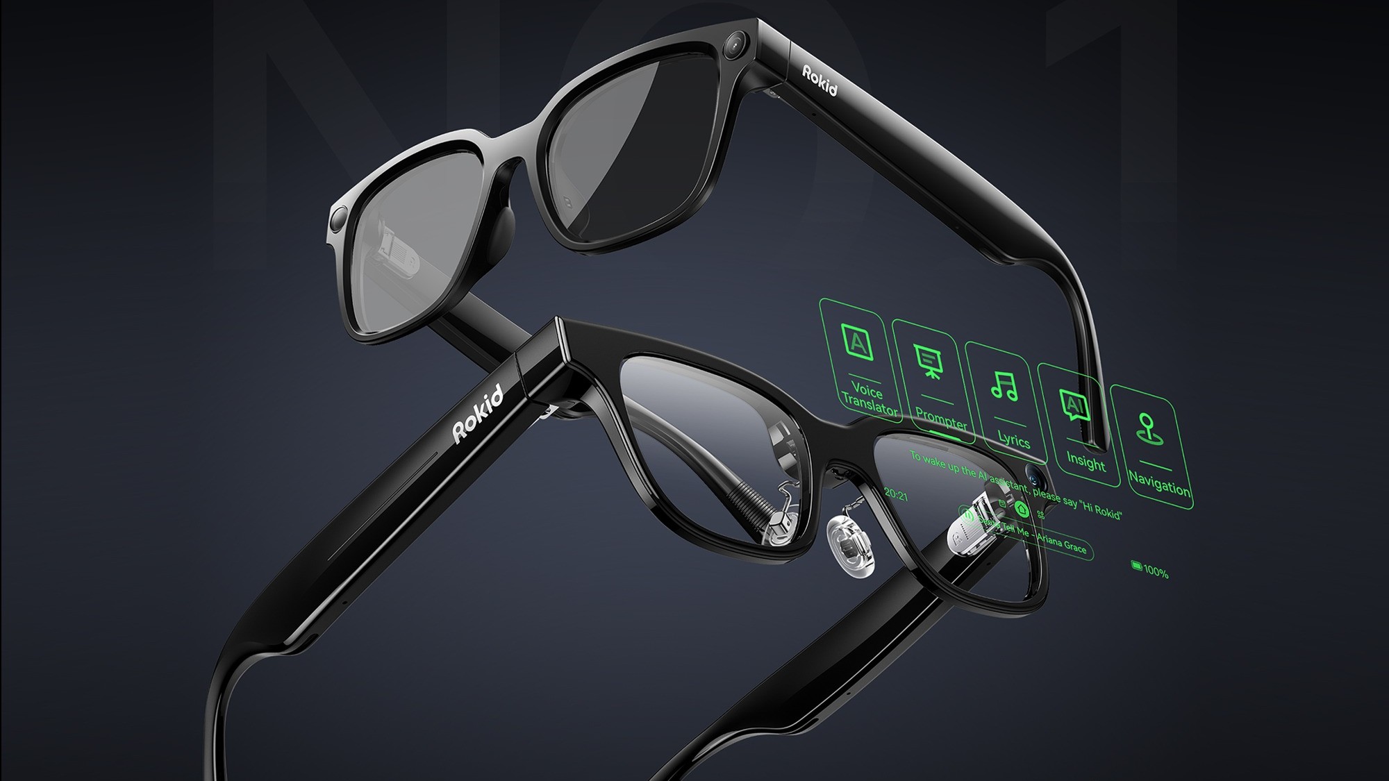 Rokid AI glasses in black