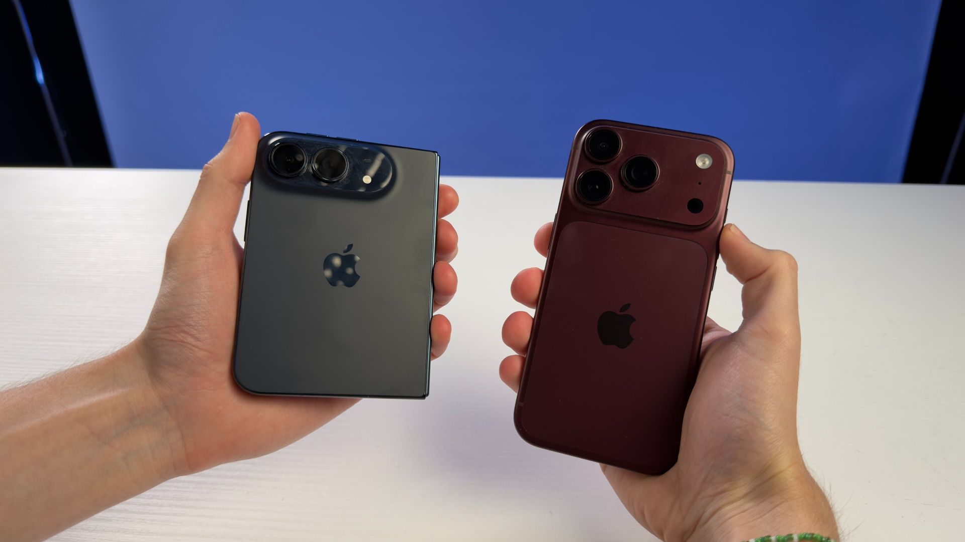 The iPhone Duo and iPhone 18 Pro being held in the hand