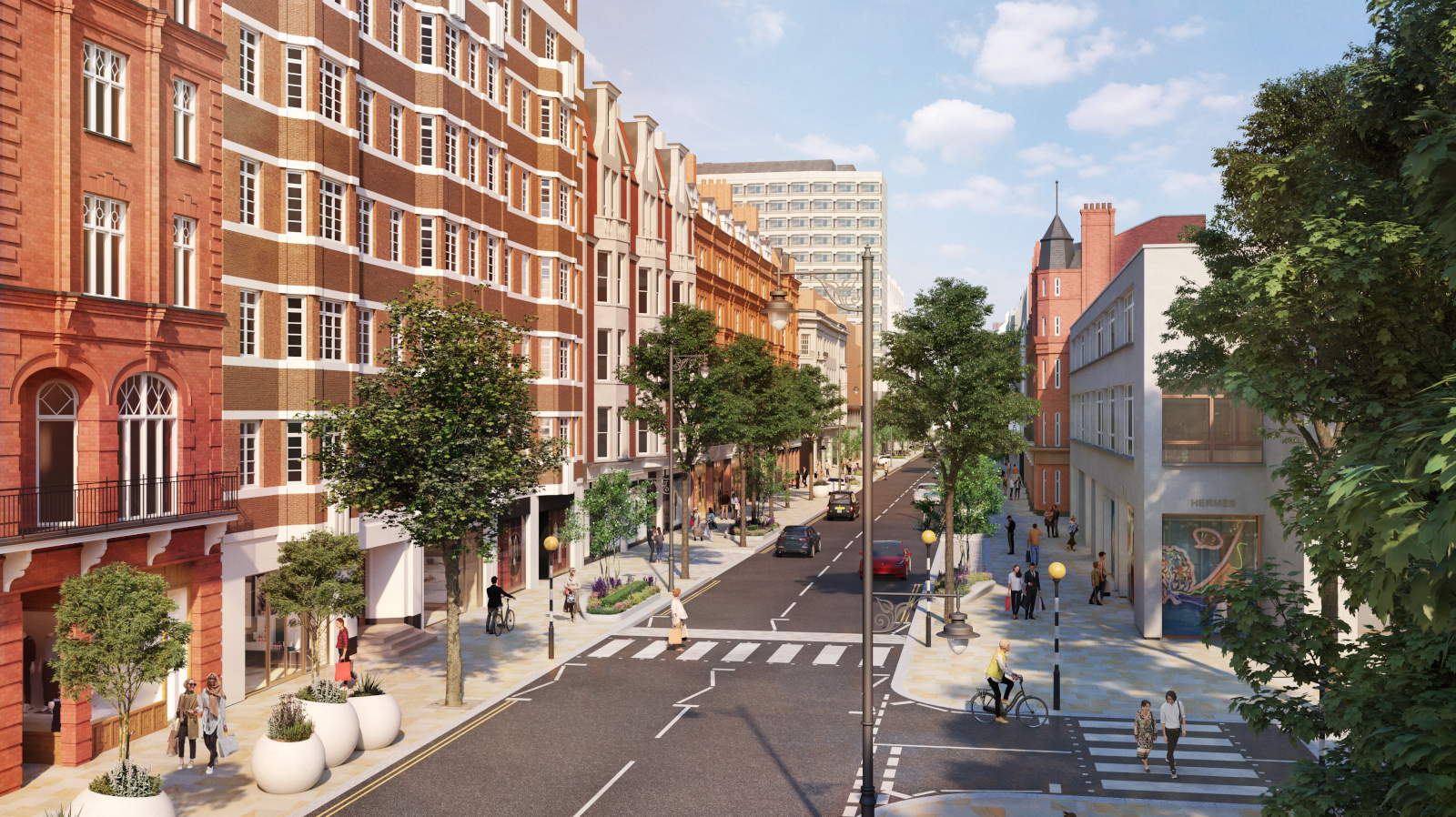 Render of Sloane Street as part of Cadogan redevelopment