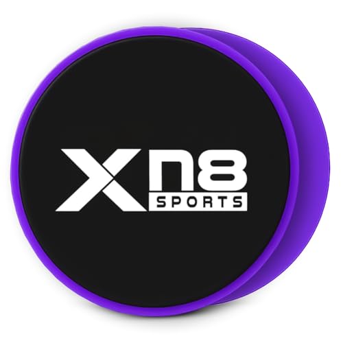 Xn8 Exercise Core Sliders Dual-Sided Gliding Discs for Abdominal &amp;amp; Full Body Workouts, Home Gym &amp;amp; Pilates, Smooth Glide on Carpet, Hardwood &amp;amp; Tile Floors &amp;ndash; Fitness Sliders for Women &amp;amp; Men - Pack of 2