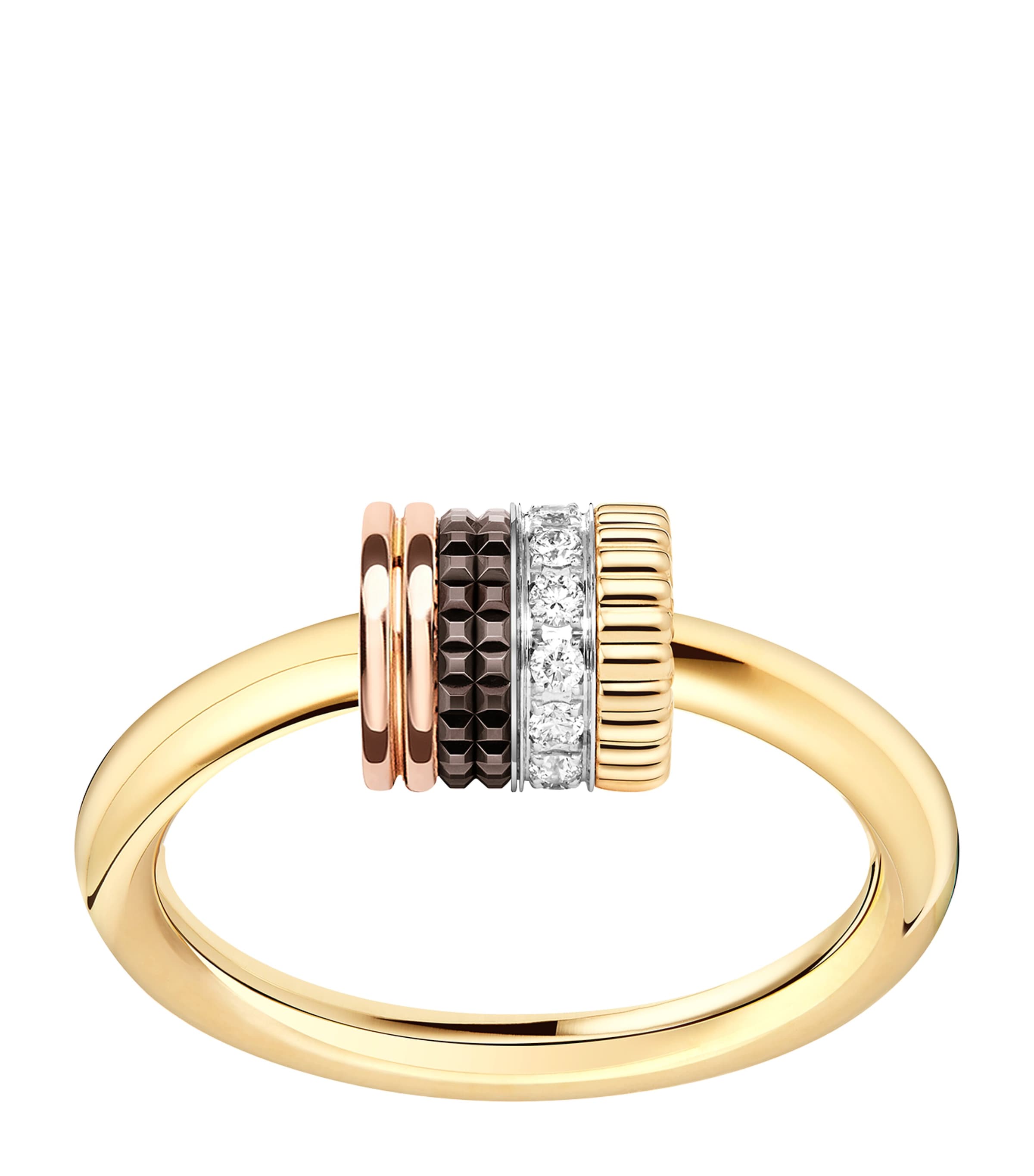 Boucheron Mixed Gold and Diamond Quatre Classique Ring
