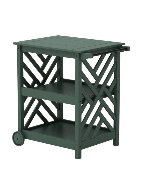 Chippendale Bar Cart - Slate Grey